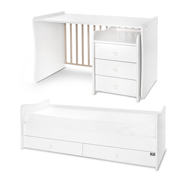 Lorelli Μετατρεπόμενο Πολυμορφικό Κρεβάτι Maxi Plus White  (Δώρο Στρώμα )