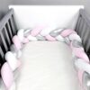 BABY STAR Πλεξούδα Πάντα 19x210cm Ροζ Λευκό Ασημί