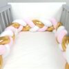BABY STAR Πλεξούδα Πάντα 19x210cm Ροζ Λευκό Χρυσό