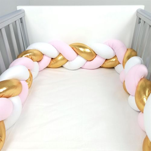 BABY STAR Πλεξούδα Πάντα 19x210cm Ροζ Λευκό Χρυσό