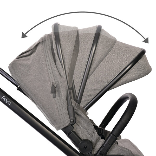 REYA-adjustable canopy with sunshade and expandable zone (1) Lorelli Πολυκαρότσι Reya 3 σε 1 Με Αναστρέψιμη Λαβή Black Jasper