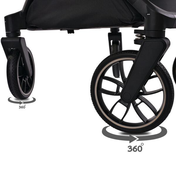 REYA-swiveling front and rear wheels Lorelli Πολυκαρότσι Reya 3 σε 1 Με Αναστρέψιμη Λαβή Black Jasper