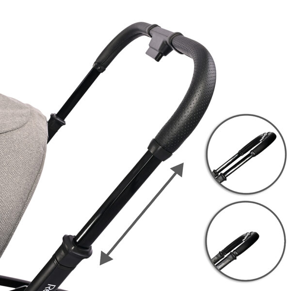 REYA-telescopic handle PU leather Lorelli Πολυκαρότσι Reya 3 σε 1 Με Αναστρέψιμη Λαβή Black Jasper