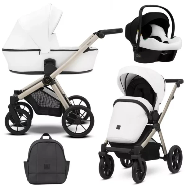 brav-wozek-dzieciecy-3w1 Kunert Πολυκαρότσι BRAV 3 in 1 White/Champagne Eco Leather