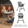 Vanilla-Function 3 Small chair suitable for children from 36 up to 72 months of age Lorelli Καρεκλάκι φαγητού VANILLA 3in1 Grey