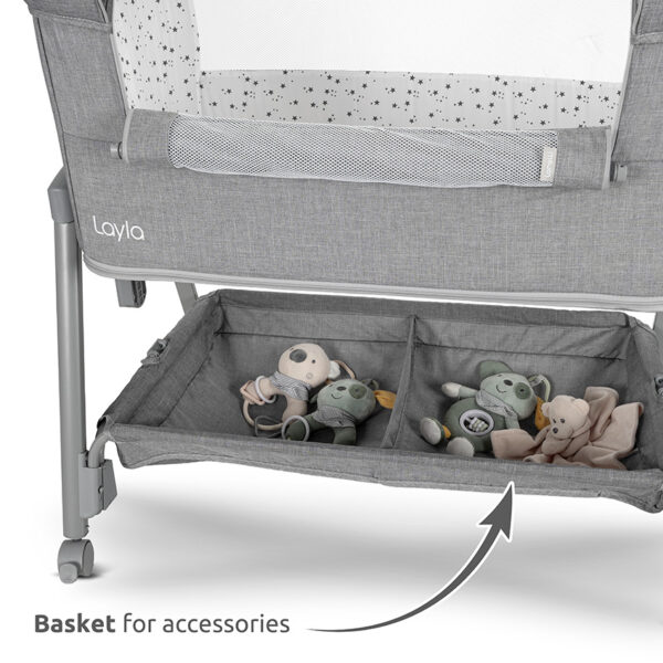 LAYLA 2in1 - Basket for accessories Lorelli Λικνο LAYLA 2in1 BEIGE με πτυσσόμενο πλευρικό τοίχωμα