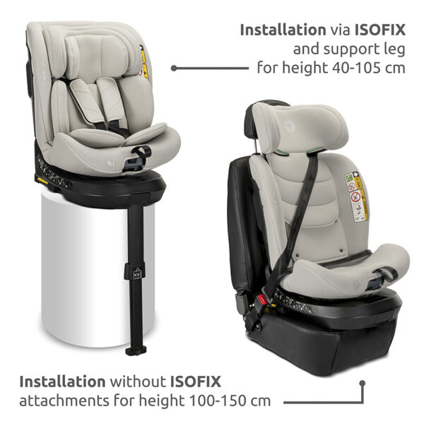 Lorelli Κάθισμα αυτοκινήτου SOLARIS i-Size 40-150cm ISOFIX με Πόδι Στήριξης 360 GREEN