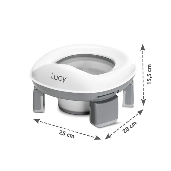 FOLDING PORTABLE POTTY LUCY 2IN1_Dimensions Lorelli Γιο-Γιο Φορητό & Εκπαιδευτικό Κάθισμα Τουαλέτας LUCY 2 σε 1 Grey