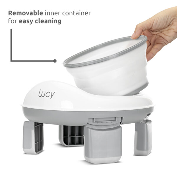 FOLDING PORTABLE POTTY LUCY 2IN1_Removable inner container Lorelli Γιο-Γιο Φορητό & Εκπαιδευτικό Κάθισμα Τουαλέτας LUCY 2 σε 1 Grey