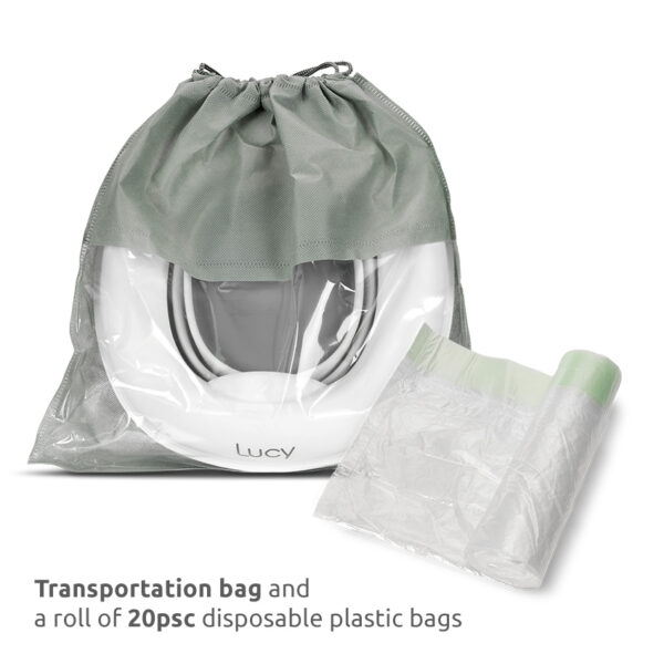 FOLDING PORTABLE POTTY LUCY 2IN1_Transportation bag and a roll of 20psc disposable plastic bags Lorelli Γιο-Γιο Φορητό & Εκπαιδευτικό Κάθισμα Τουαλέτας LUCY 2 σε 1 Grey
