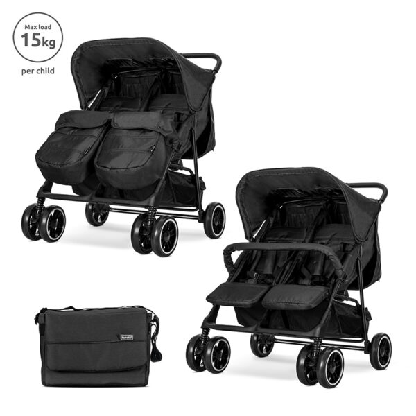 Lorelli Καρότσι διδύμων Twin BLACK
