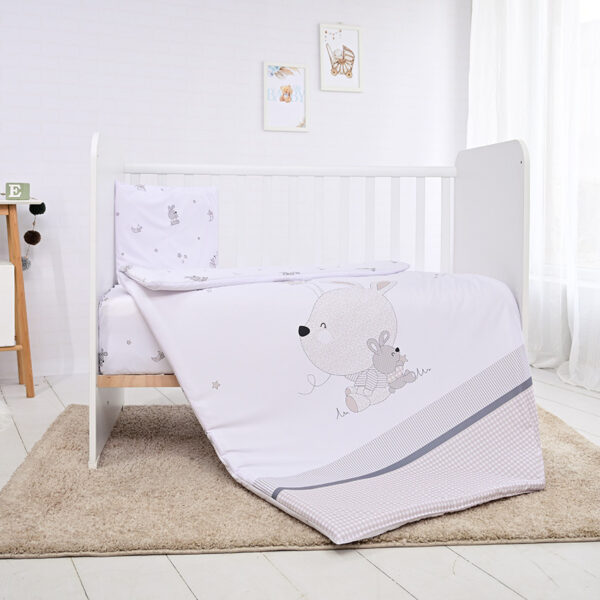 Lorelli Σετ Προίκας Μωρού κούνιας 5τεμ. Cosy 70x140cm Little Rubbits Grey
