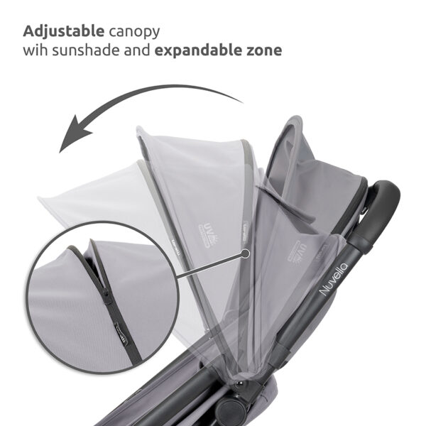 NUVELLA - Adjustable canopy wih sunshade and expandable zone Lorelli Καρότσι Βόλτας NUVELLA Blue