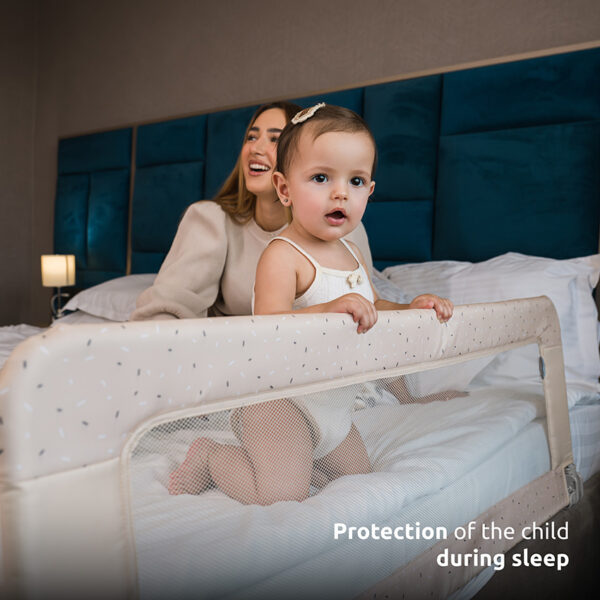 SAFETY NIGHT_Protection of the child during sleep Lorelli Προστατευτική μπάρα κρεβατιού SAFETY NIGHT 127cm Grey