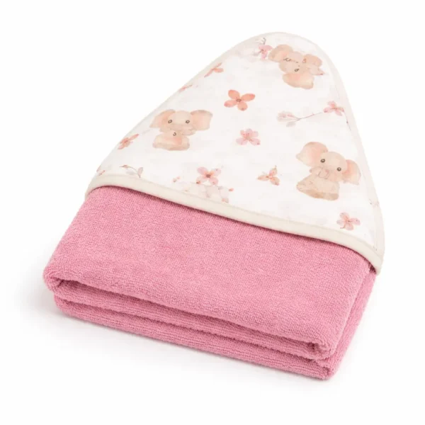 BABY STAR Μπουρνούζι Κάπα Elephant 75/75cm Ροζ