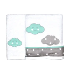 BABY STAR Σετ πετσέτες μπάνιου 70/140cm και χεριών 30/50cm Σύννεφο Μέντα