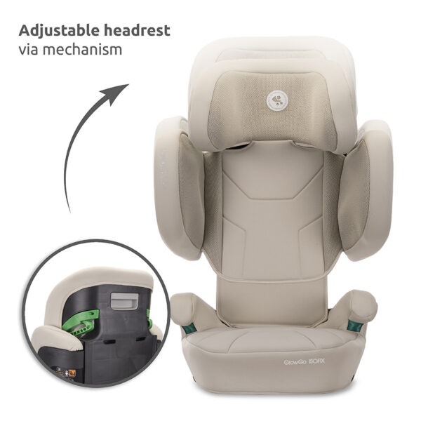 GROWGO_Adjustable headrest via mechanism Lorelli Κάθισμα Αυτοκινήτου Growgo Isofix 100-150cm (15-36kg) Green