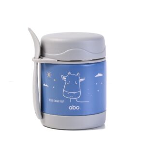 ABO Θερμός Φαγητού 300ml Με Κουταλοπίρουνο Hello! Cow Are You?