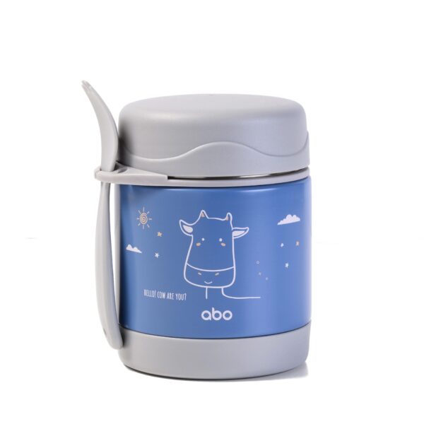 ABO Θερμός Φαγητού 300ml Με Κουταλοπίρουνο Hello! Cow Are You?