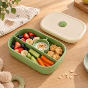 ABO Lunch Box Σιλικόνης με Καπάκι Olive