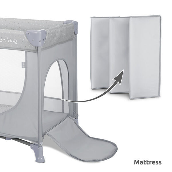 MOONHUG_Mattress Lorelli Παρκοκρέβατο με κλείσιμο-άνοιγμα Moon Hug One Touch 1 Layer Grey