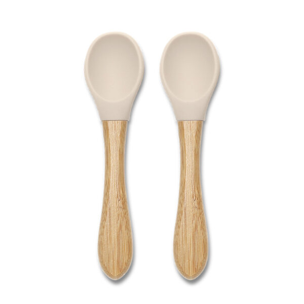 Lorelli Κουταλάκια σιλικόνης με μπαμπού 2 τεμ. Beige