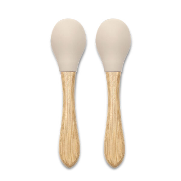 Lorelli Κουταλάκια σιλικόνης με μπαμπού 2 τεμ. Beige