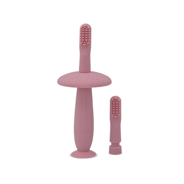 Lorelli Silicone Baby Toothbrush With Guard Pink