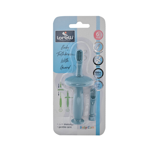 Lorelli Silicone Baby Toothbrush With Guard Blue