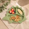 ABO Πιάτο Σιλικόνης με βεντούζα Δεινοσαυράκι Olive
